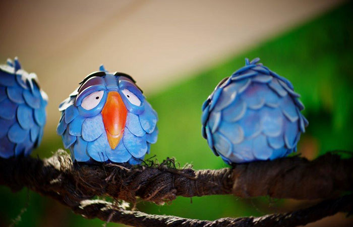 Two blue birds